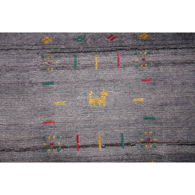 Gray Gabbeh Oriental Area Rug Handmade Wool Carpet - 8'2" x 9'8"