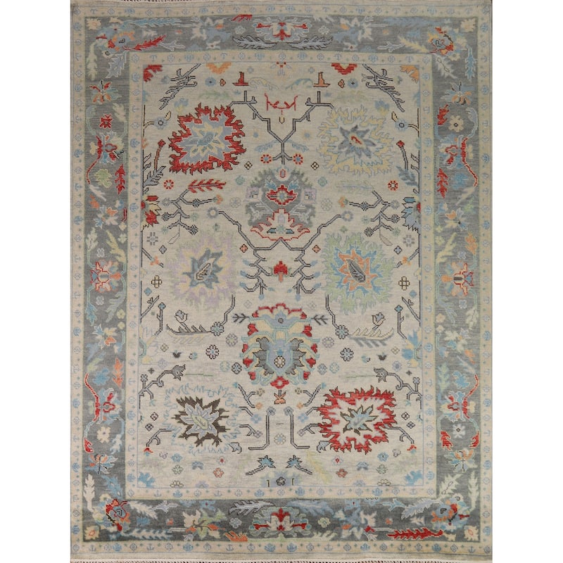 Oushak Indian Area Rug Handmade Transitional Wool Carpet - 8'0"x 9'10"