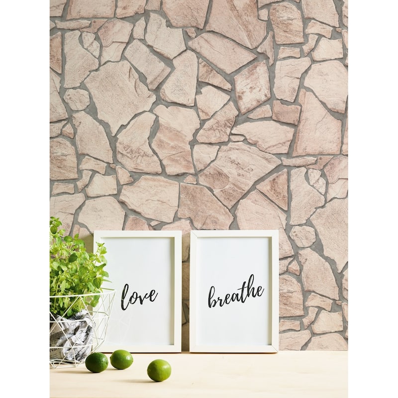 Galerie Wallcoverings Bricks and More Collection Claystone Brick Effect Matte Finish Vinyl on Non-woven Wallpaper Roll