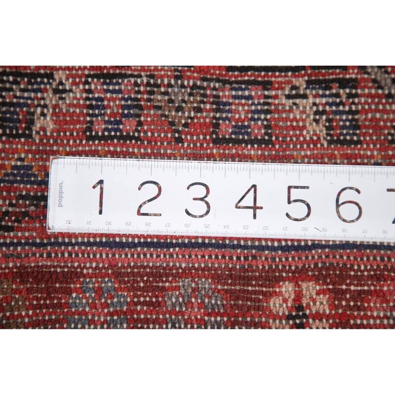 Hand Knotted Oriental 100% Wool Carpet Traditional All-Over Red Mahal Runner Rug - 9' 8'' X 3' 6''