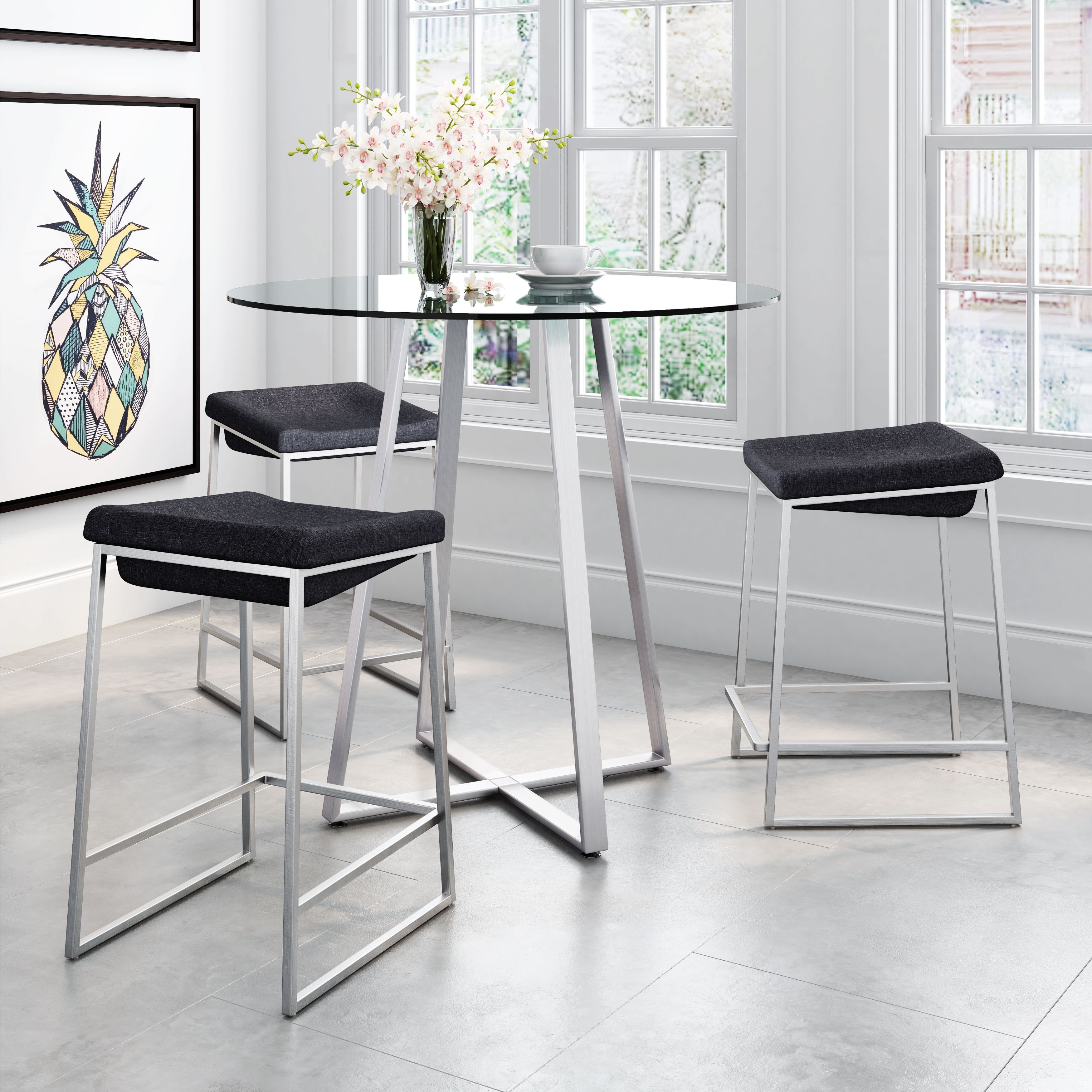 Dunbar Counter Stool (Set of 2) Dark Gray Bed Bath Beyond