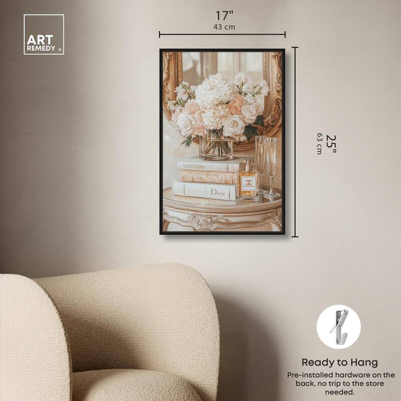 Mirror and Classy Glam Books Canvas by Art Remedy