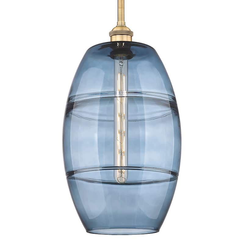 Innovations Lighting 616-1S 18 10 Vaz Pendant Vaz 10" Wide Mini - Brushed Brass / Princess Blue