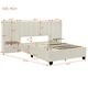 preview thumbnail 39 of 64, Full/Queen Size Upholstered Bed with Velvet Headboard and Integrated Shelves