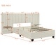 preview thumbnail 28 of 64, Upholstered Platform Bed with Soft Oversized Headboard and Storage Shelves