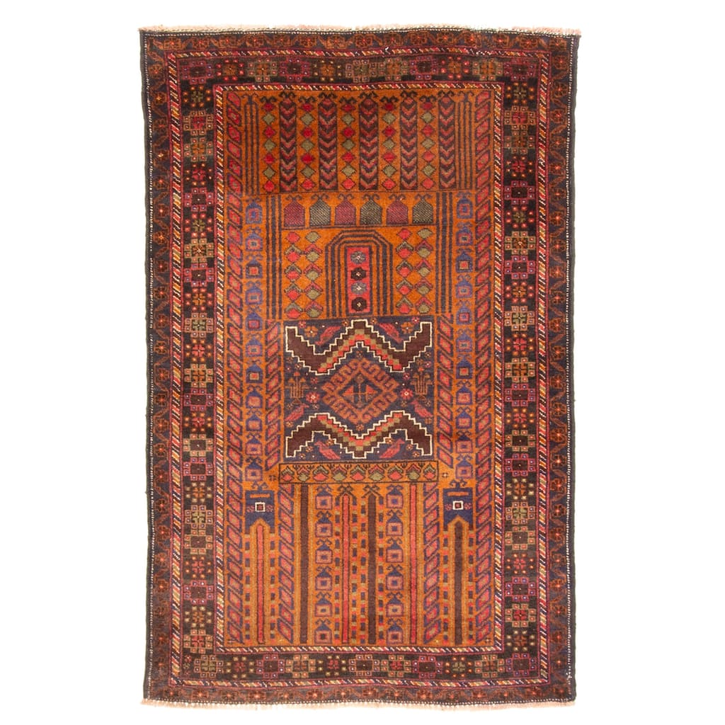ECARPETGALLERY Hand-knotted Teimani Brown Wool Rug - 3'1 x 4'11
