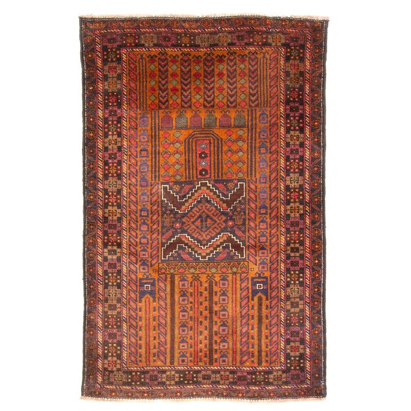 ECARPETGALLERY Hand-knotted Teimani Brown Wool Rug - 3'1 x 4'11