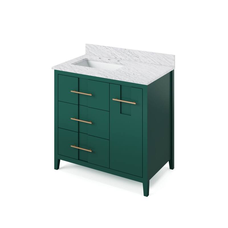Jeffrey Alexander VKITKAT36R-MARBLE Katara 36" Free Standing Vanity