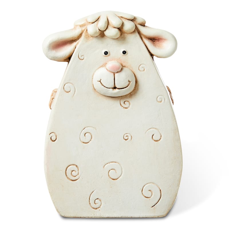 Glitzhome 13"H MGO Cute Sheep Cow Shape Statue Planter Pot Gift