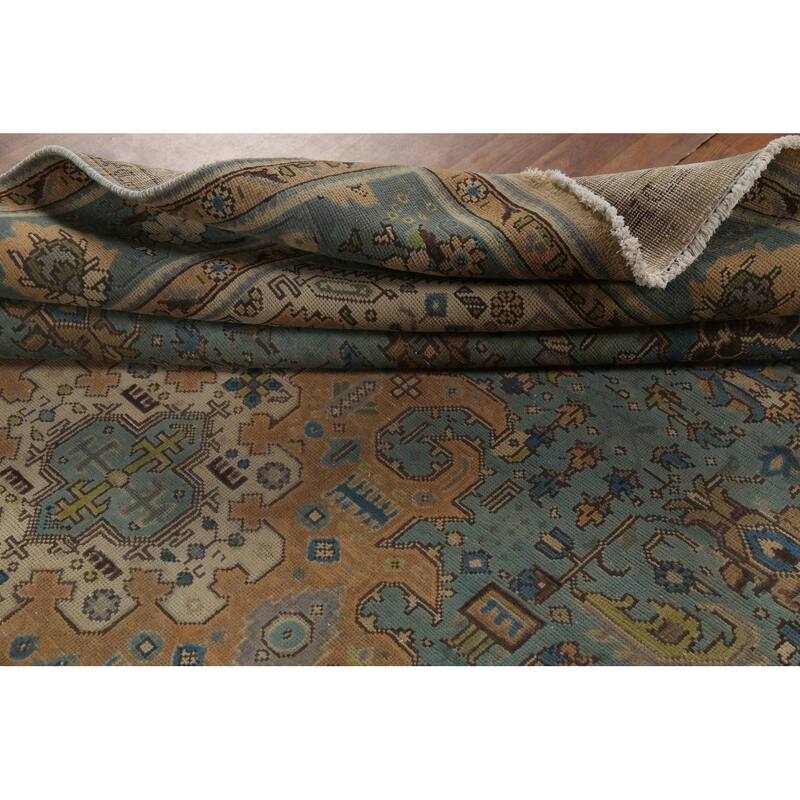 Geometric Tabriz Persian Vintage Area Rug Handmade Bedroom Wool Carpet - 8'0"x 11'0"