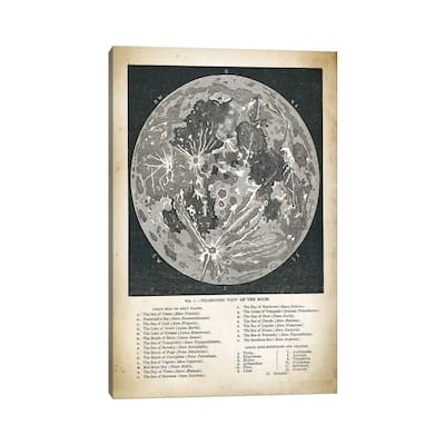iCanvas "Moon Map" by PatentPrintStore Canvas Print