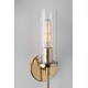preview thumbnail 3 of 3, Mitzi by Hudson Valley Olivia 1-light Aged Brass ADA Wall Sconce, Clear Crackle Glass