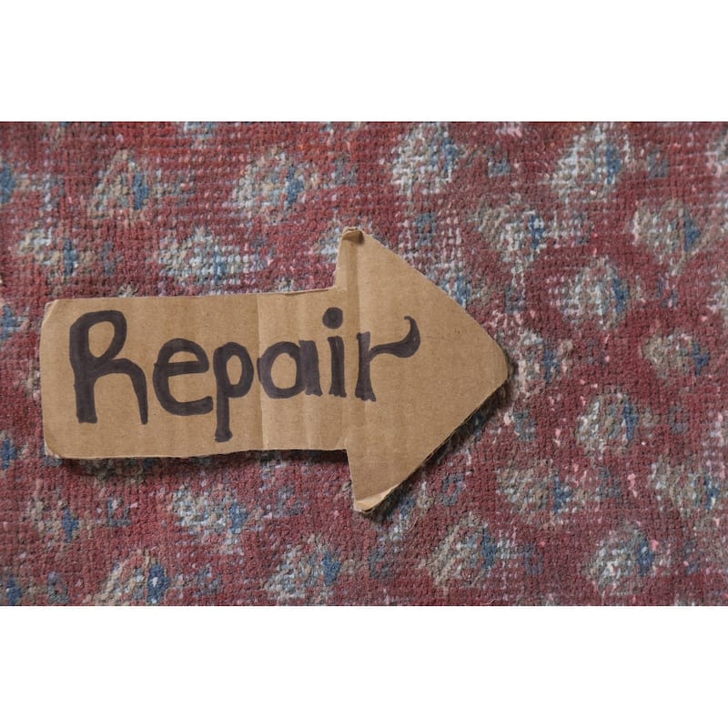 Hand Knotted Oriental 100% Wool Carpet Traditional All-Over Red Botemir Area Rug - 6' 5'' X 4' 1''