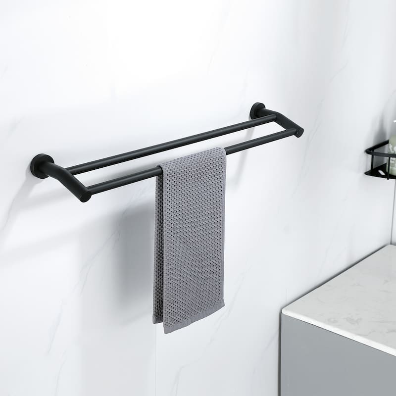 Stainless Steel 24 in. Wall Mounted Double Towel Bar Towel Rack