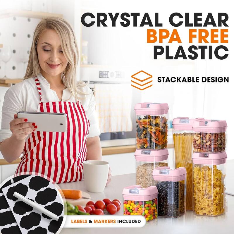 Cheer Collection 7-piece Stackable Airtight Food Storage Container Set