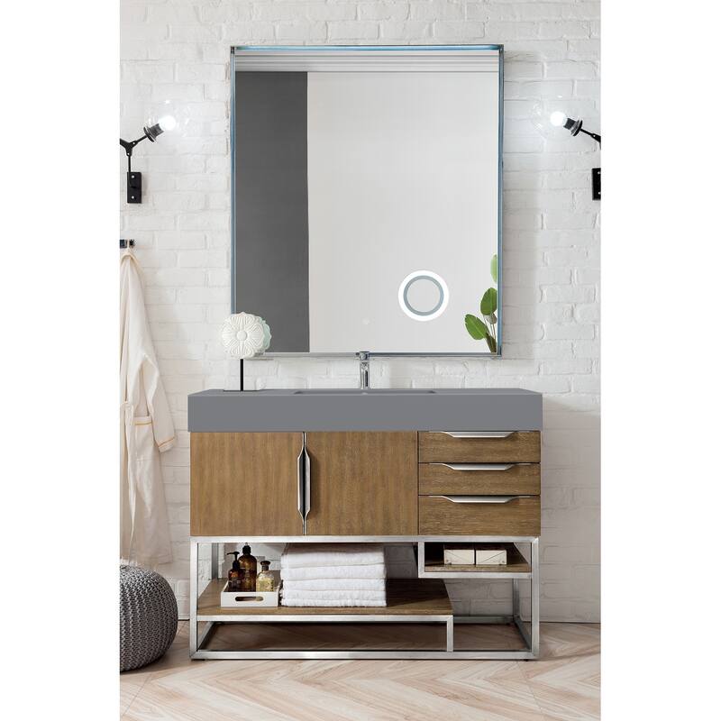 James Martin Vanities Columbia 48" Single Vanity, Latte Oak with Brushed Nickel Hardware