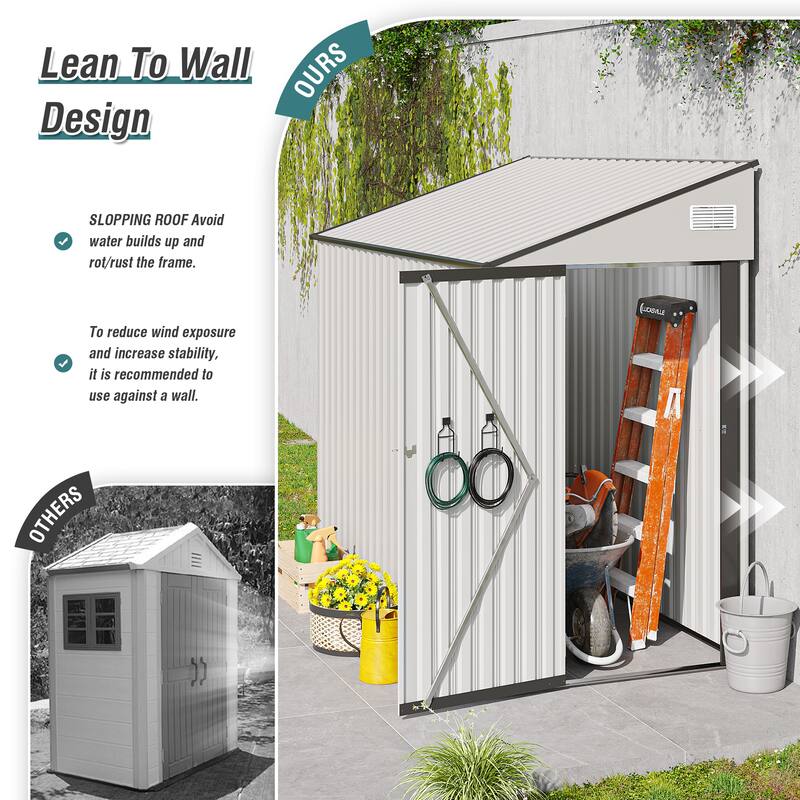 Outdoor Garden Shed with Hinge Side Door Modular Storage Shed Tool Shed Workshop & Temporary Shelter Shed