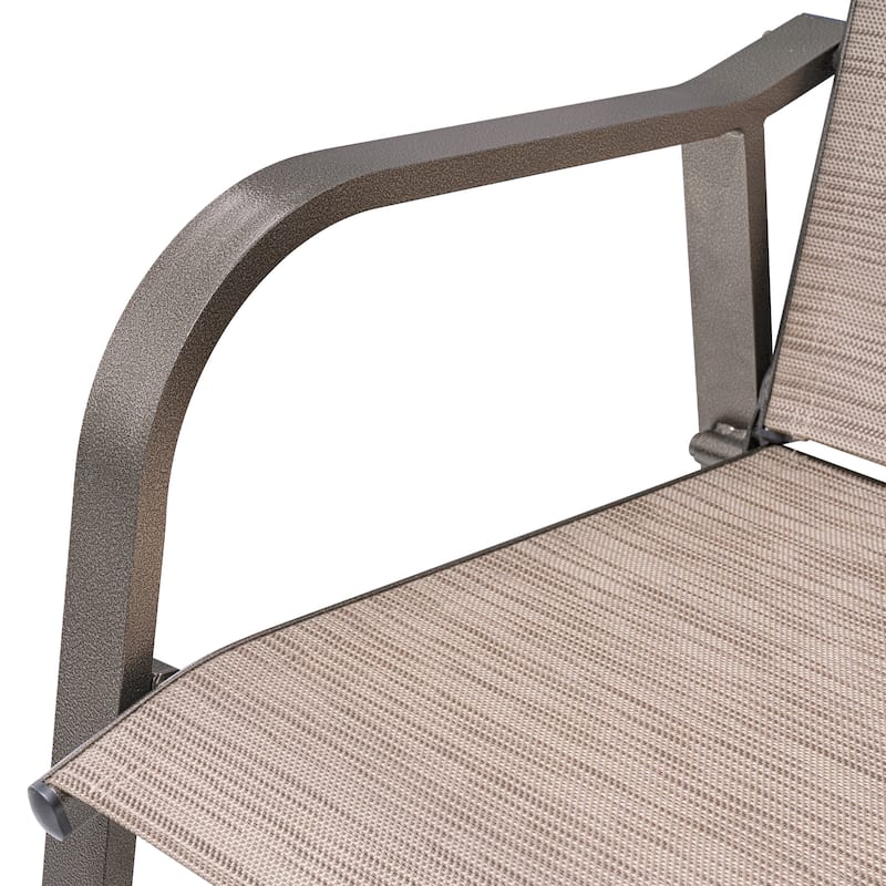 Crestlive Products Outdoor Outdoor Cast Aluminum Swivel Bar Stools with Sunbrella Cushion