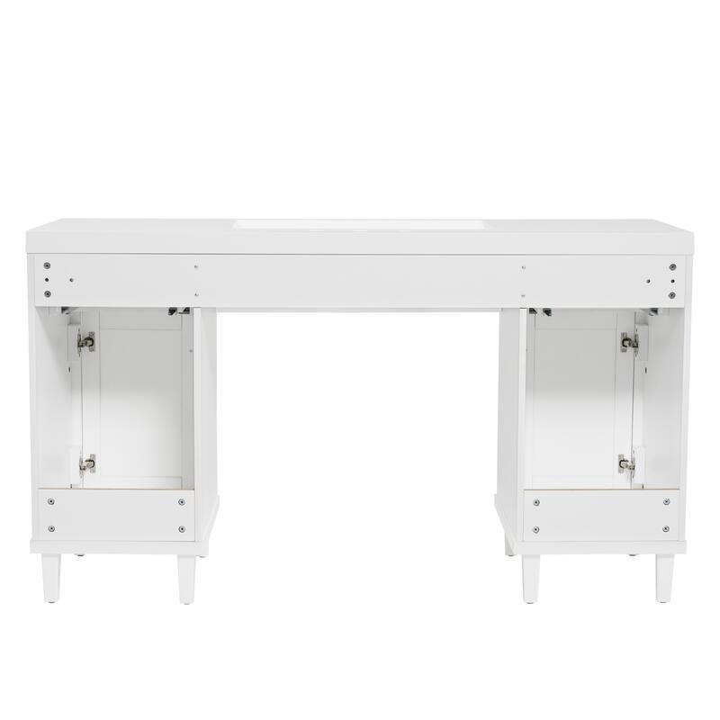 Christopher Knight Home - Aurelia Modern Solid Wood Legs Bathroom Vanity with Spacious Storage and Tip-Out Tray