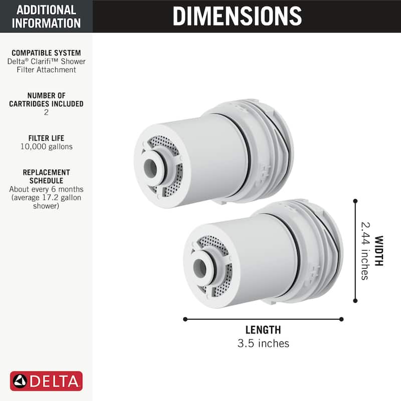 Delta 5RC100 Clarifi Replacement Shower Filter 2pk