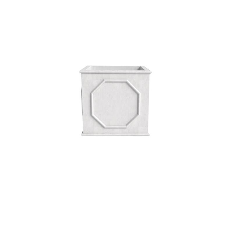 Sprout Modern Fiberstone Square Planter Pot with Drainage Holes for Home Garden Yard Patio Porch Office- No Assembly Required