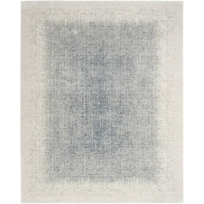 DKNY Grand Street Indoor only Abstract Area Rug - Ivory/Blue - 7'10" x 9'10"