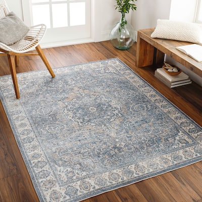 Livabliss Lillian Machine Washable Faded Classic Area Rug