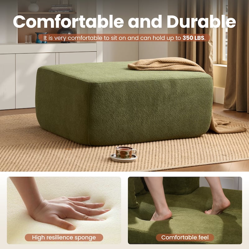 ​​OVIOS Lazy Chaise Lounge Sofa with Ottoman​