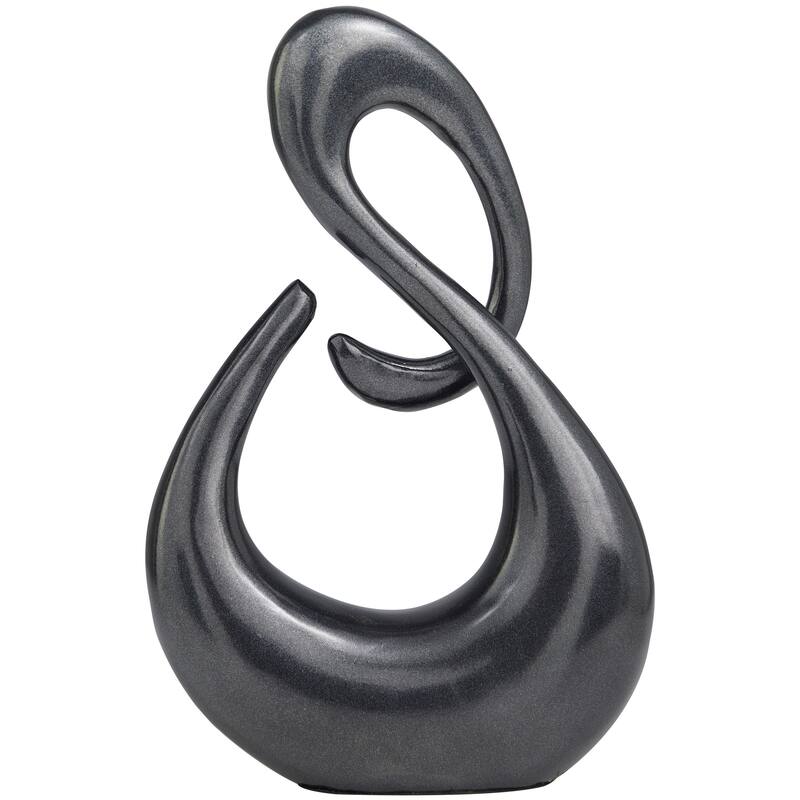 Contemporary Aluminum Metal Swirl Abstract Sculpture - Dark Gray or Gold