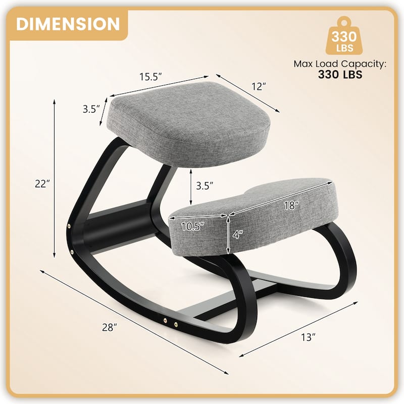 1/2 PCS Rocking Kneeling Chair Ergonomic Posture Padded Cushion - Bed Bath  & Beyond - 39476309
