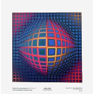 VEGA-NOR, 1970s Exhibition Poster, Victor Vasarely - Bed Bath