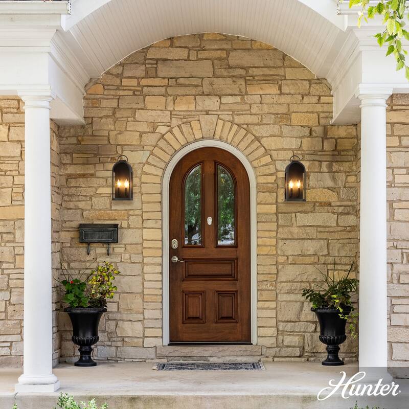 Hunter Kendra Bell Outdoor WeatherMax Wall Light - Pocket Lantern, Transitional, Low-Profile - Resists Extreme Weather!