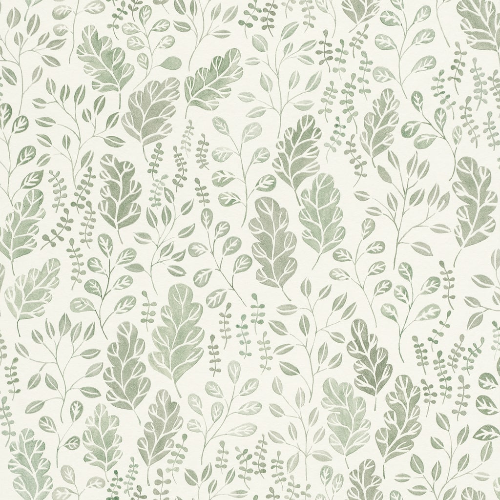 A-Street Prints Isha Green Leaf Wallpaper