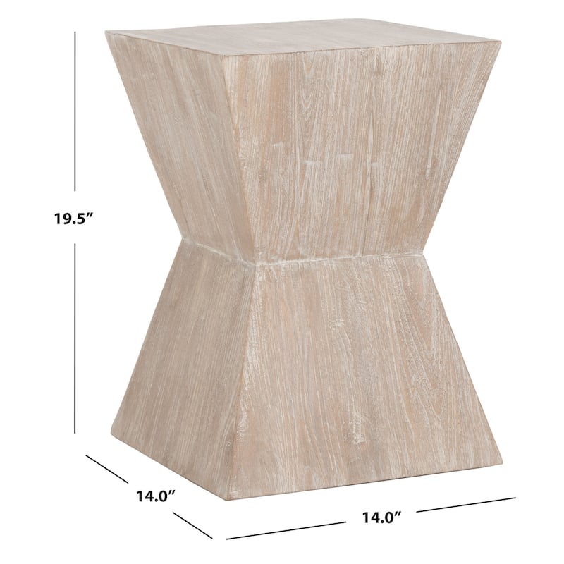 SAFAVIEH Rosaria Bali Sugkai Wood Side Table - 14" x 14" x 20" - 14Wx14Dx20H