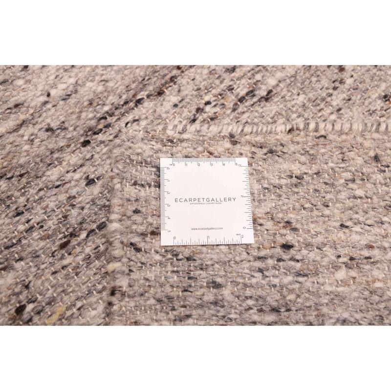 ECARPETGALLERY Flat-Weave Nevada Grey Wool Kilim - 8'0 x 10'0