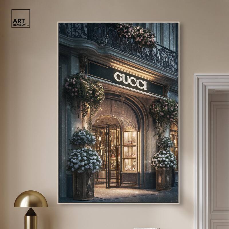 Illuminated Luxury Store Canvas by Art Remedy