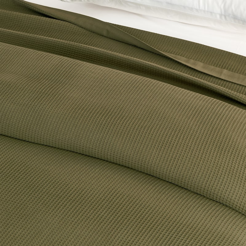 Luxurious 100% Cotton Soft Waffle Weave Knit Blanket