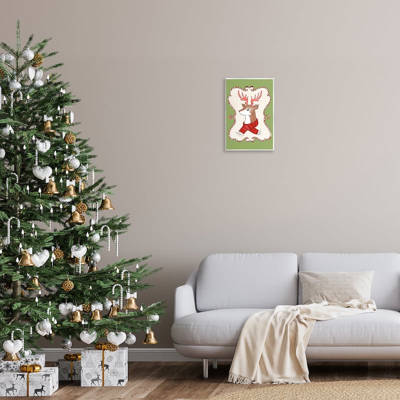 Stupell Festive Winter Deer in Scarf Wall Plaque Art Design By Hannah Moren