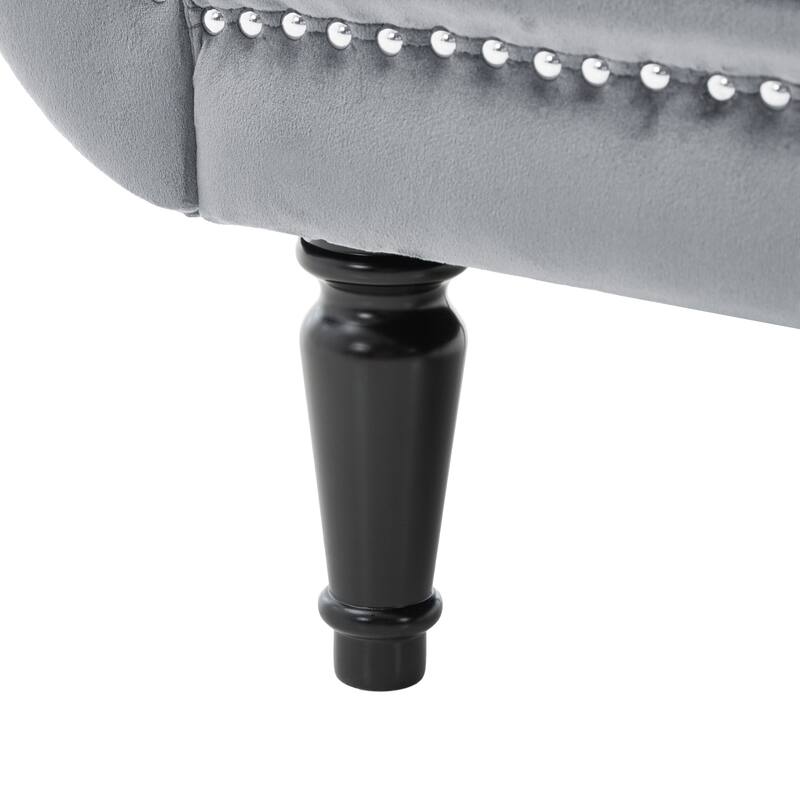 Christopher Knight Home - Velvet Bench with Nailhead Trim & Curved Arms