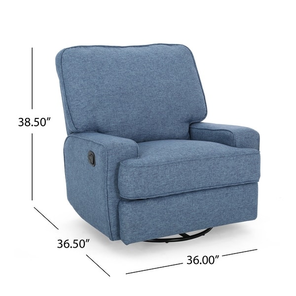 dimension image slide 1 of 2, Crockett Traditional Glider Recliner with Swivel by Christopher Knight Home