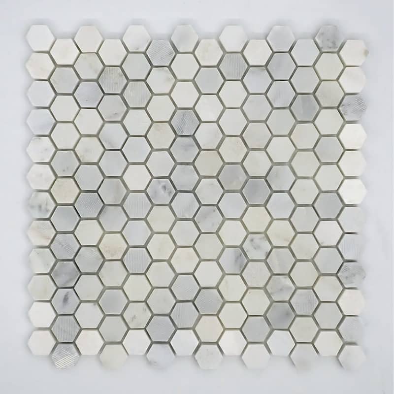 Emser Tile Marble - 12" x 12" Hexagon Geometric Mosaic Wall Tile -