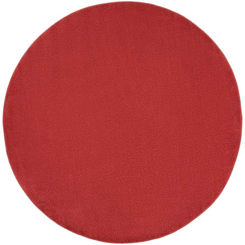 Nourison Modern Solid Indoor/Outdoor Area Rug - 6' Round - Brick