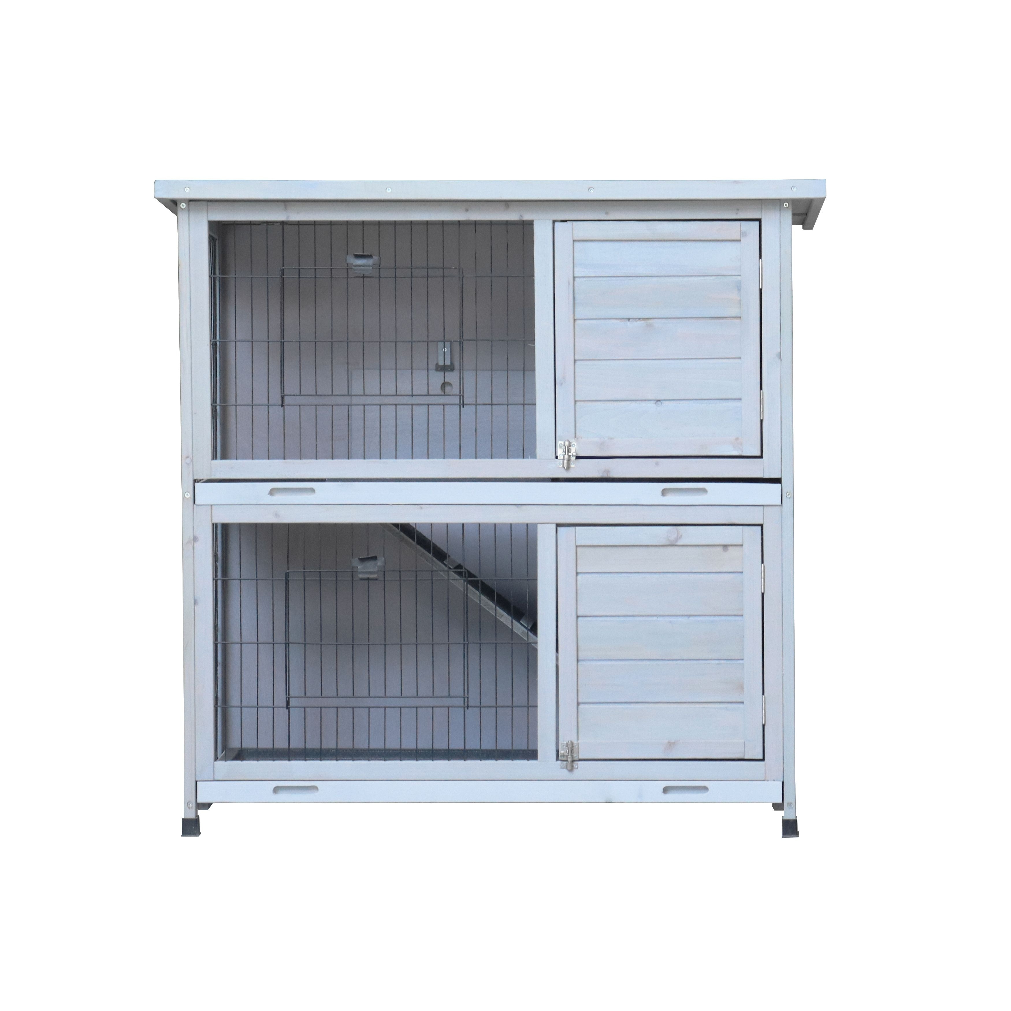 Pet Cage Outdoor 2-Story Pet Cages Indoor with Run