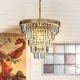 preview thumbnail 5 of 5, 4-Light 16" Cone Shape 5-Tier Crystal Chandelier - W 16"
