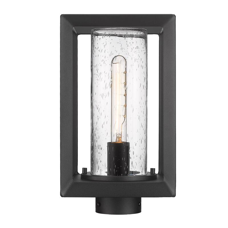 Smyth 1 Light Outdoor Post Light - Seeded Glass/Natural Black