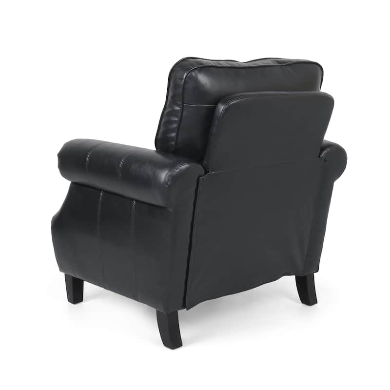 Leather Chair Club Chair Black Dressing Chair Sofa Side Chair Reception Chair Club Chair with Nailhead Trim