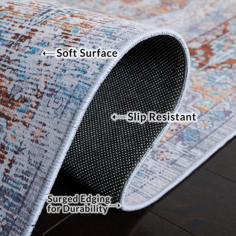 SAFAVIEH Tucson Machine Washable Slip Resistant India Traditional Rug