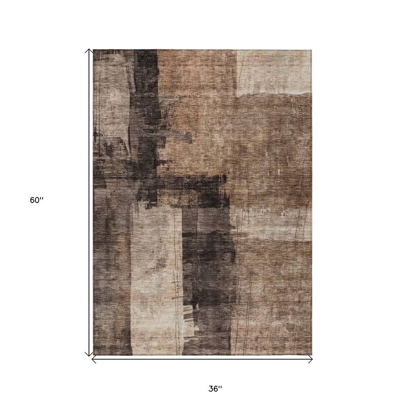 HomeRoots Abstract Transitional Rectangle Outdoor Rug