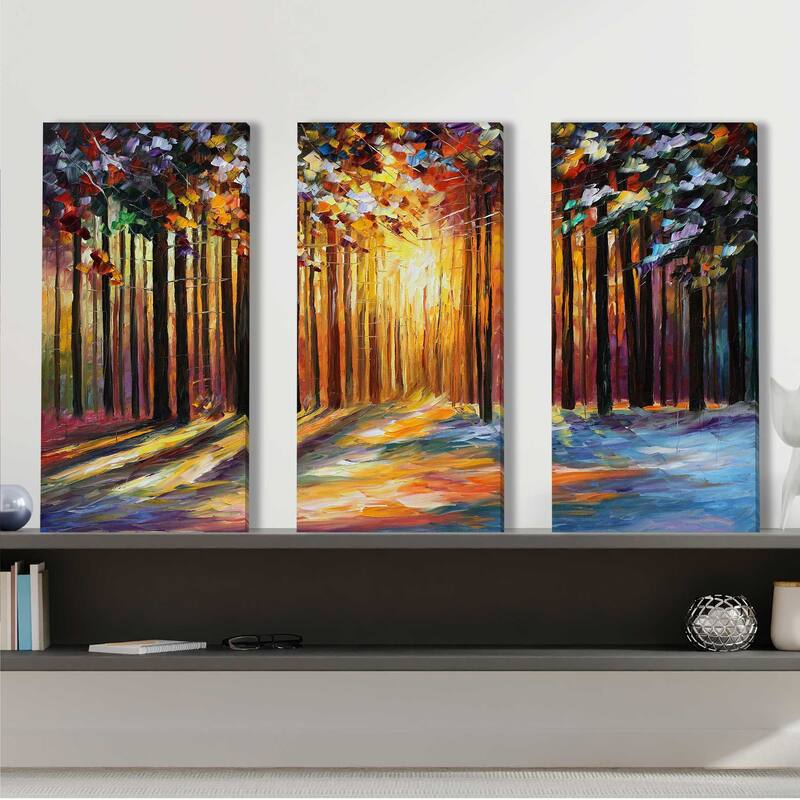 "Sun Of January" by Leonid Afremov 3 Piece Set on Canvas