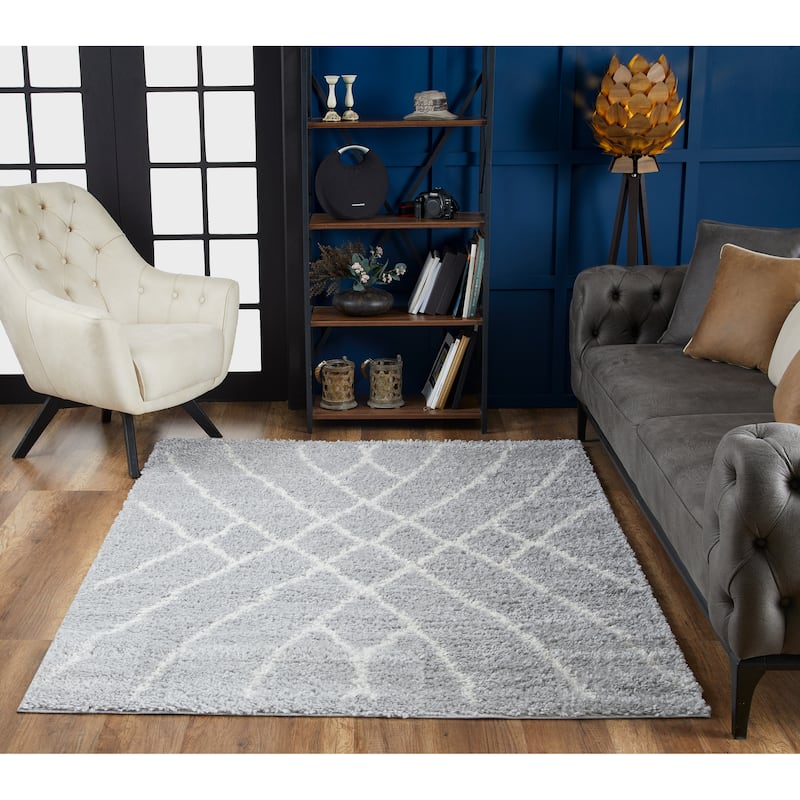 Pax Plush Abstract Diamond Shag Rug